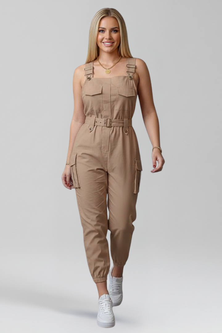 Damejumpsuit med Firkantet udskæring og Justerbar Remme