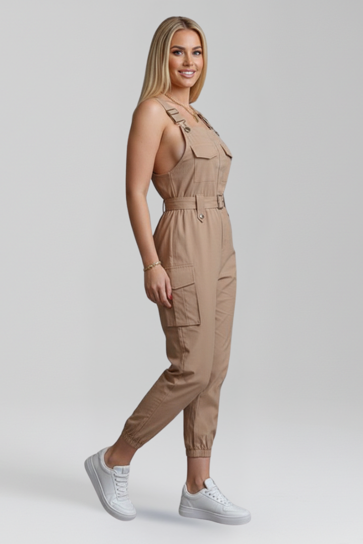 Damejumpsuit med Firkantet udskæring og Justerbar Remme