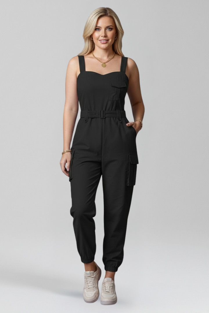 Damejumpsuit med Firkantet udskæring og Justerbar Remme