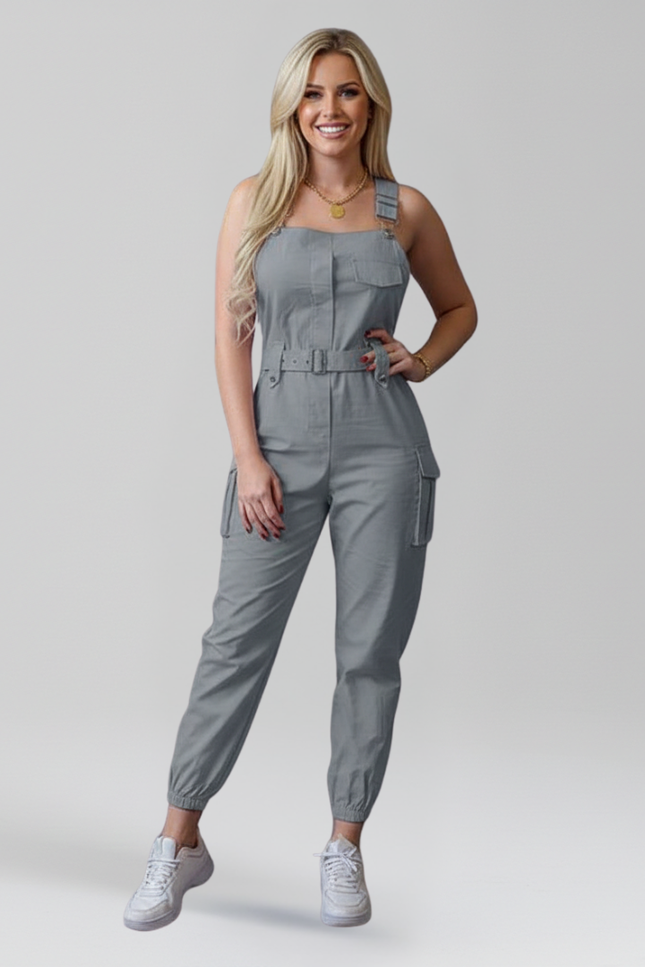 Damejumpsuit med Firkantet udskæring og Justerbar Remme