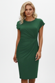 Damen Kniekleid mit Rundhalsausschnitt & geraffter Taille – Elegantes Tageskleid