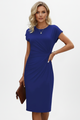 Damen Kniekleid mit Rundhalsausschnitt & geraffter Taille – Elegantes Tageskleid