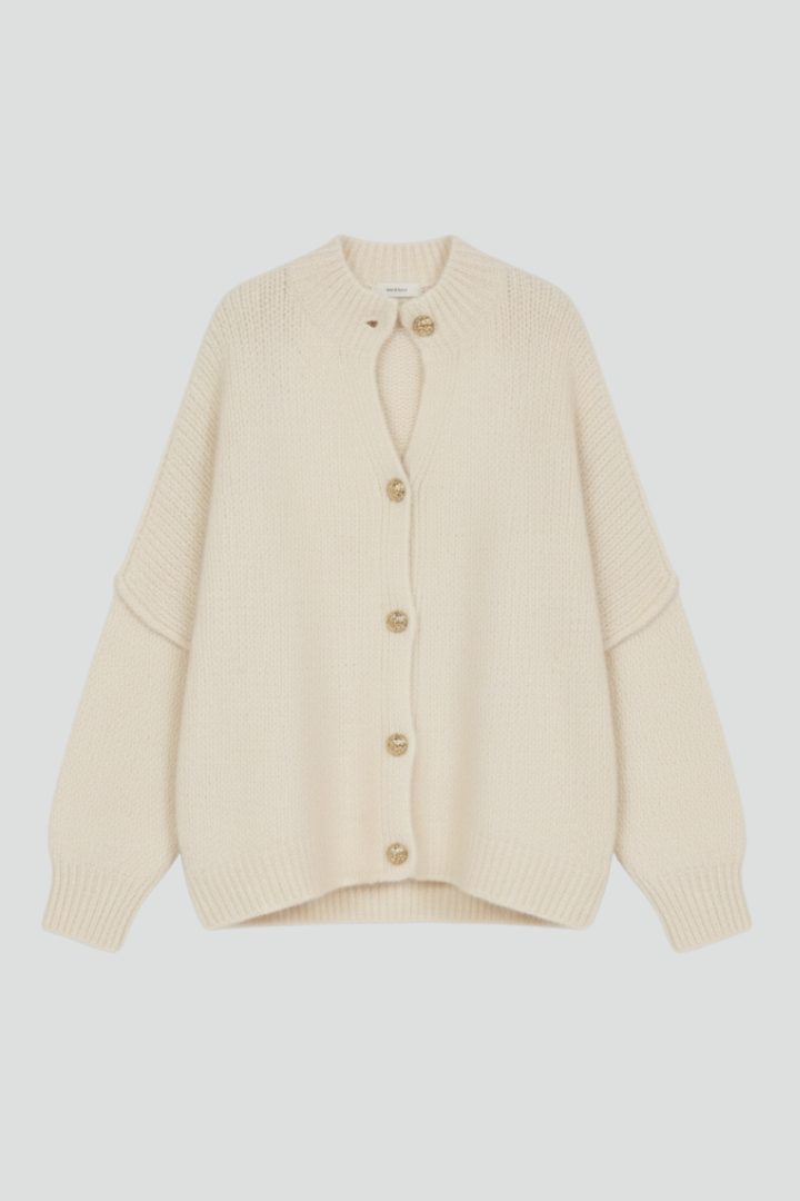 Eowyn | Women’s Knit Cardigan with Button-Front Design and Dropped Shoulders