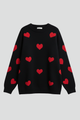 Elysia | Women’s Knit Jumper with Round Neck and Heart Pattern