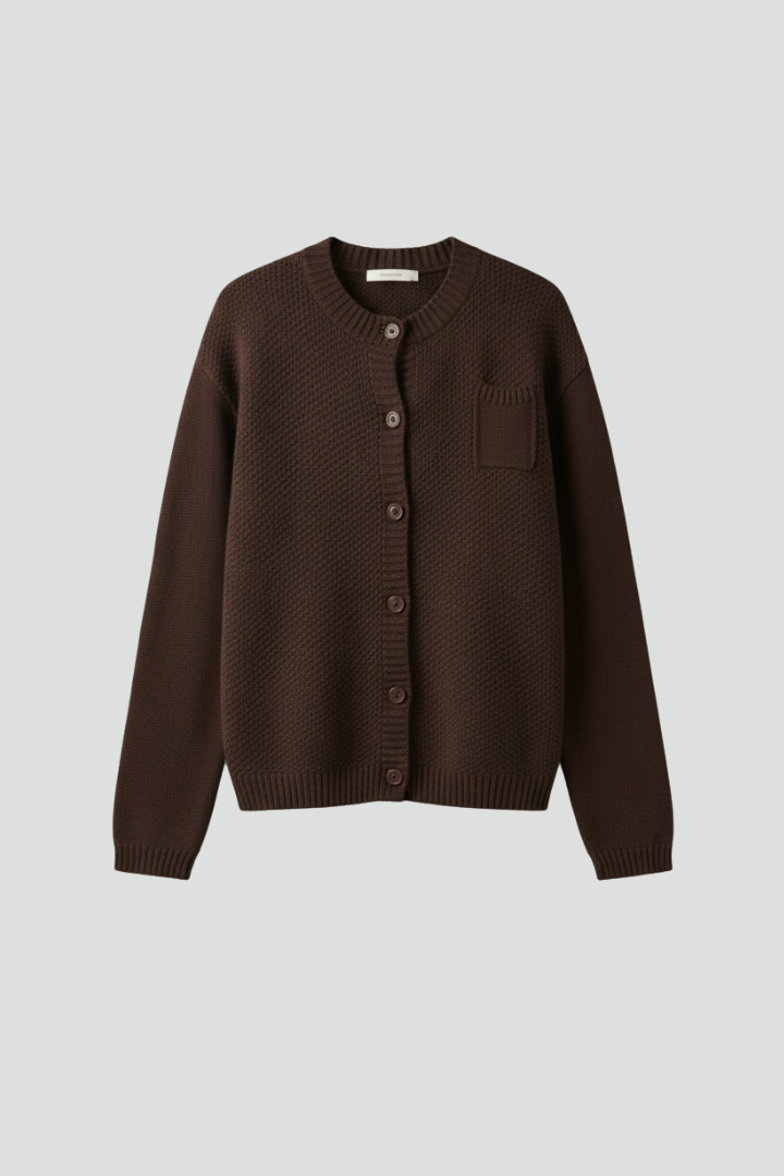 Emeline | Women’s Knitted Cardigan with Round Neck and Button Front