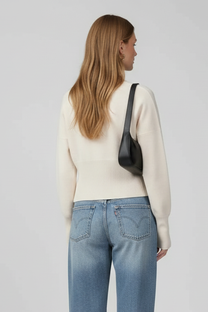 Ernesta | Women’s Knitted Cardigan with Round Neckline and Button-Front Design