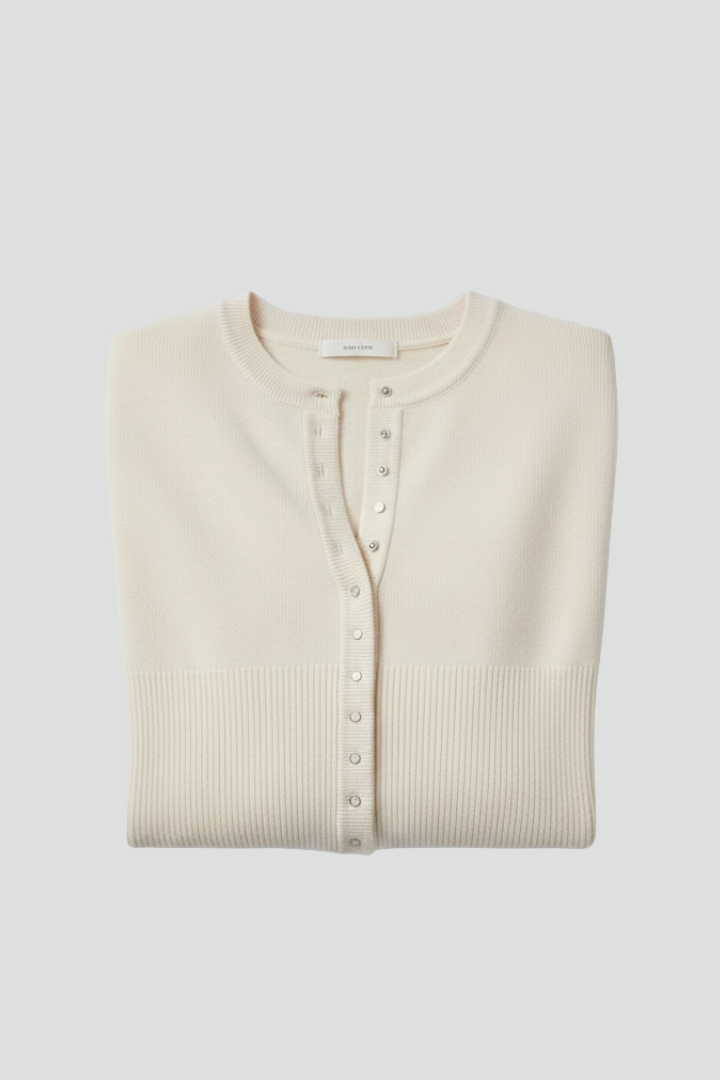 Ernesta | Women’s Knitted Cardigan with Round Neckline and Button-Front Design