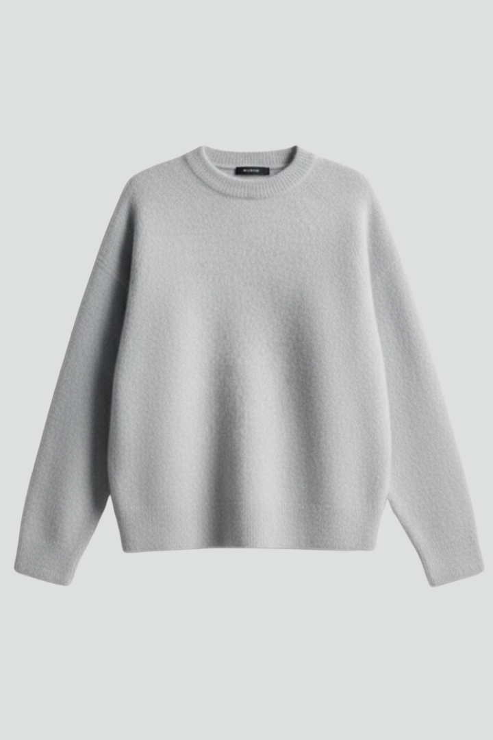 Emerald | Women’s Knitted Sweater with Round Neckline and Dropped Shoulders