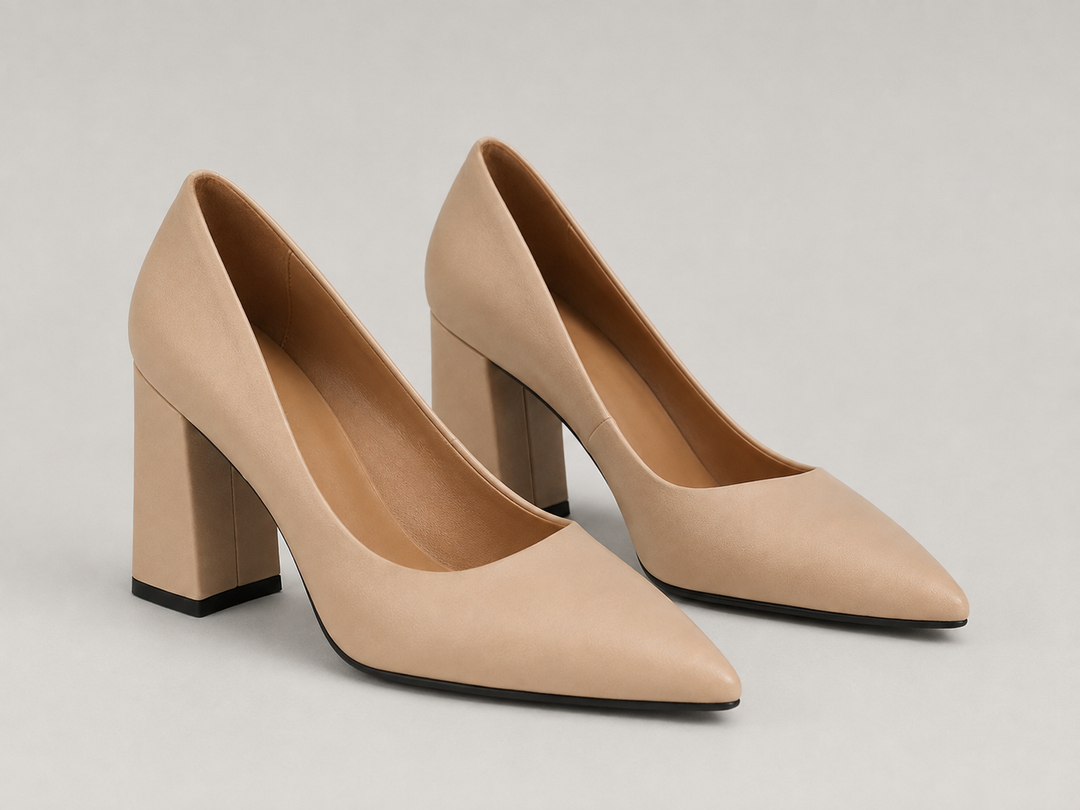 Rosalind | Women's Leather Block Heel Pumps for All-Day Wear
