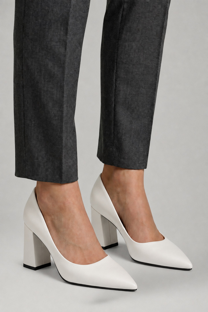 Rosalind | Women's Leather Block Heel Pumps for All-Day Wear