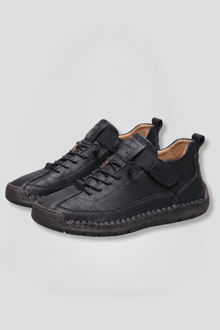 Rosetta | Women's Leather Trainers with Elastic Panels and EVA Sole