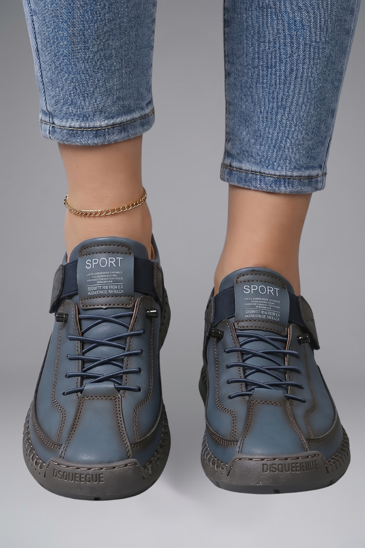 Rosetta | Women's Leather Trainers with Elastic Panels and EVA Sole