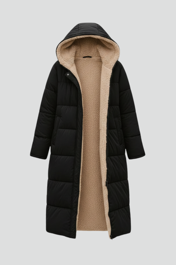 Elberta | Women’s Long Coat with Hood and Zip