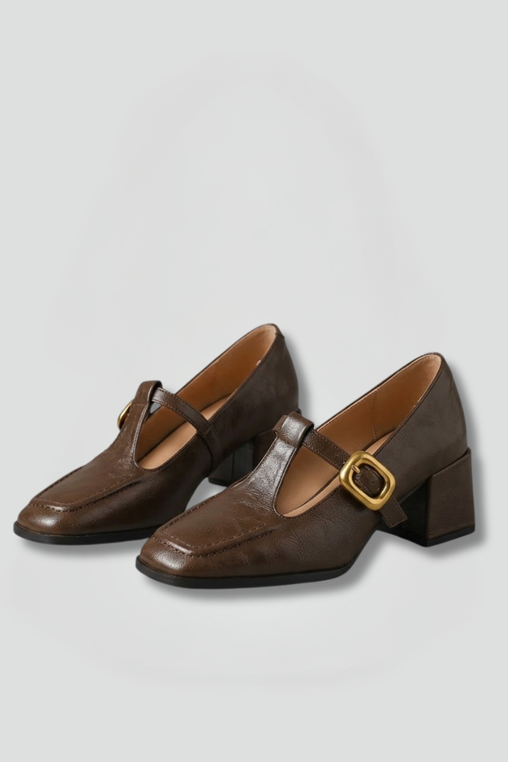 Imelda | Women's Gold-Buckle Mary Jane Heels image 1