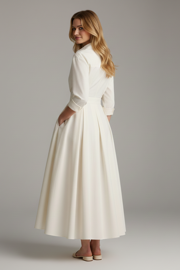 Midikleid für Damen mit betonter Taille – Elegantes tailliertes Tages- & Anlasskleid