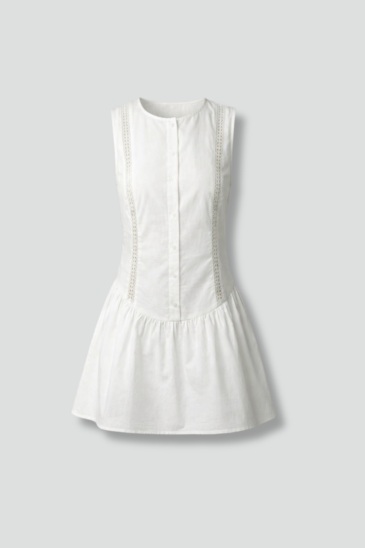 Dame Minikjole med Rund hals og Side Cutouts