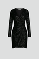 Modesta | Women’s Mini Dress with V Neckline and Sequin Surface