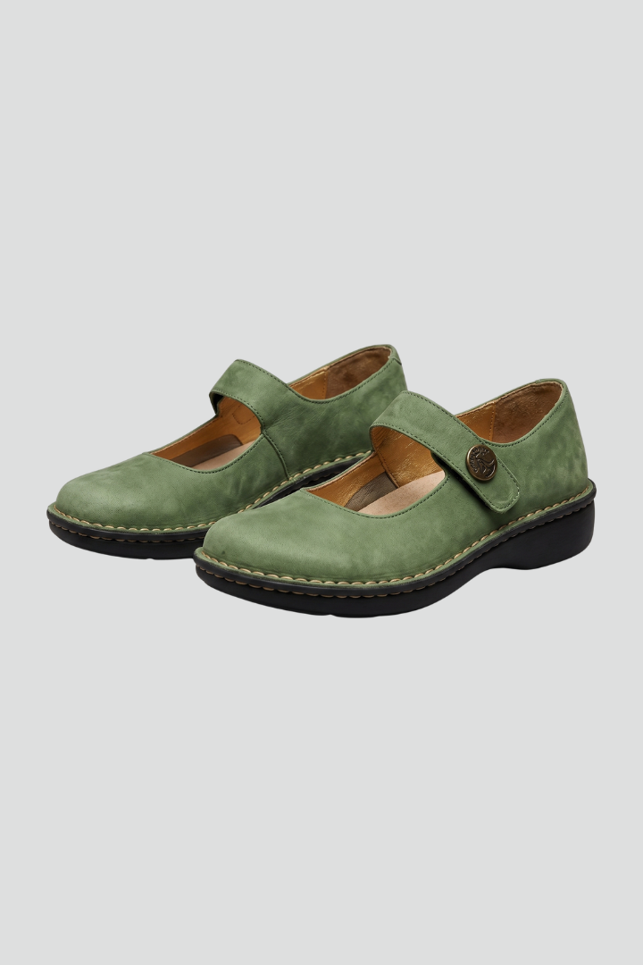 Aemilia | Women's Orthopedic-Style Mary Jane Flats with Strap Closure for Everyday Wear