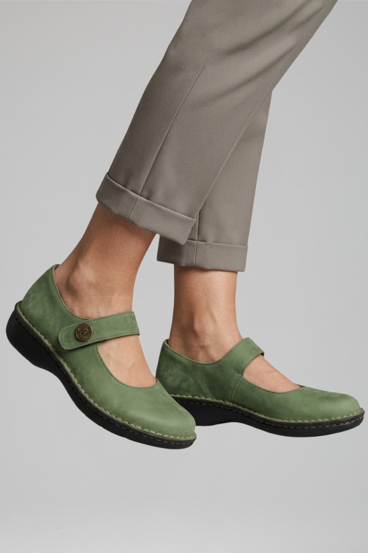 Aemilia | Women's Orthopedic-Style Mary Jane Flats with Strap Closure for Everyday Wear