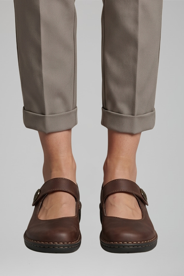 Aemilia | Women's Orthopedic-Style Mary Jane Flats with Strap Closure for Everyday Wear