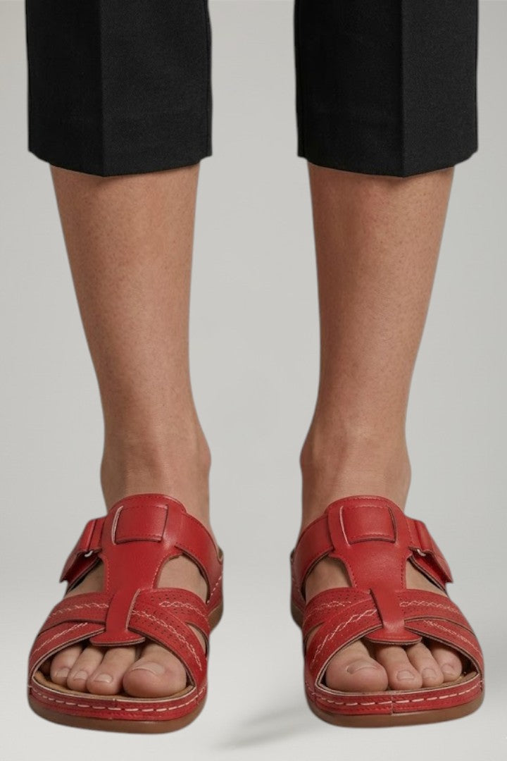 Dame Orthopaedic Sandaler med Open Tå og Contoured Fodbund