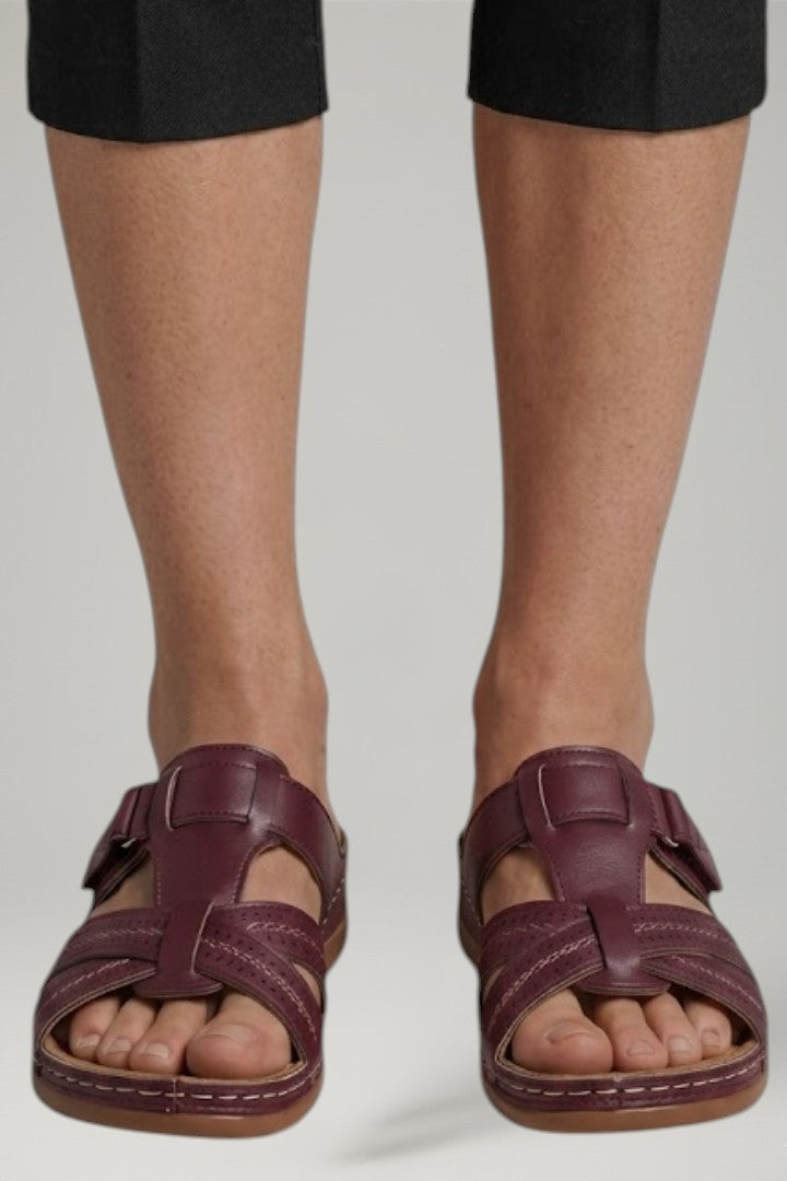 Dame Orthopaedic Sandaler med Open Tå og Contoured Fodbund