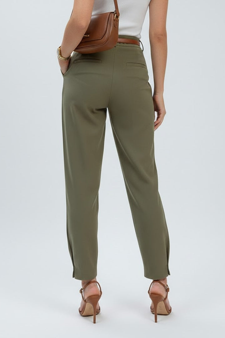 Dame Bukser med Højtaljet og Tapered Leg