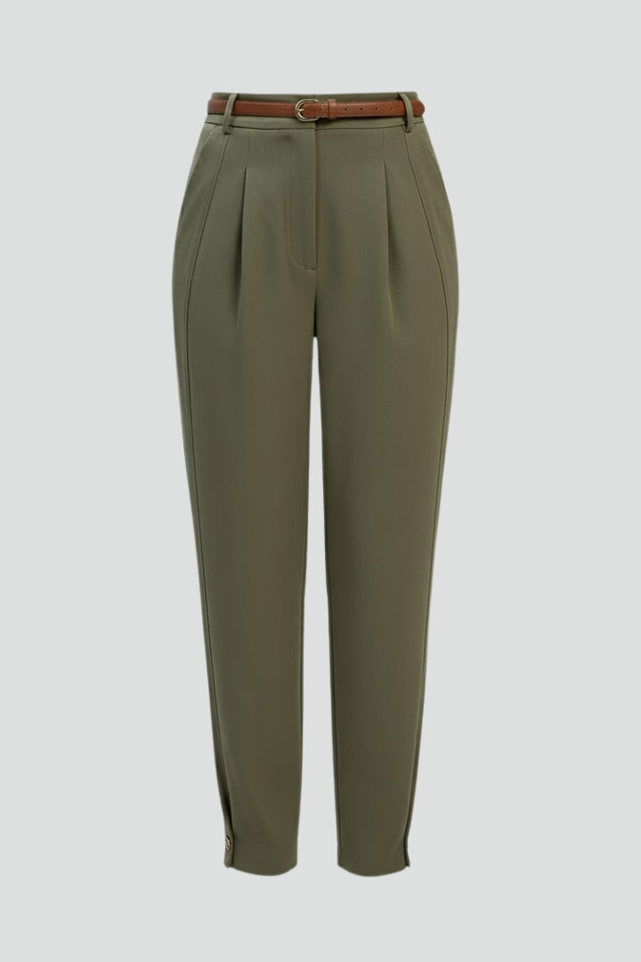 Dame Bukser med Højtaljet og Tapered Leg