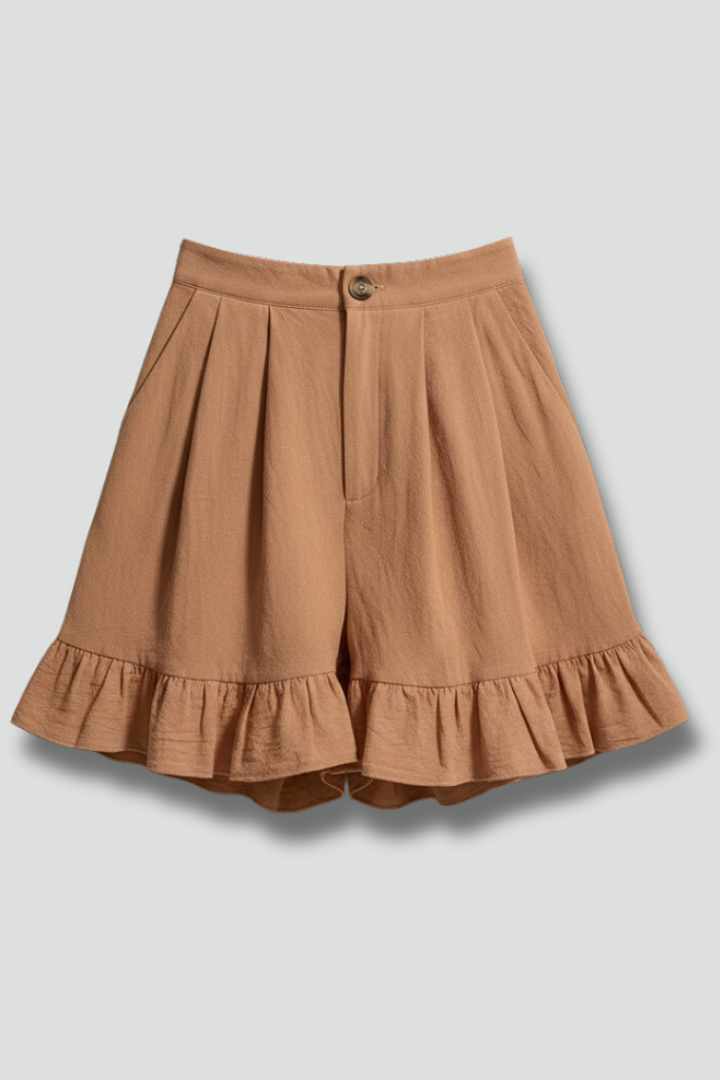 Dame shorts med elastik i taljen og vide ben