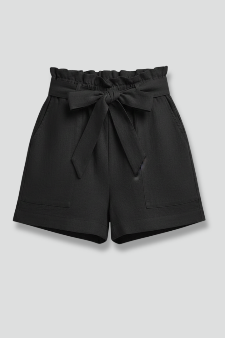 Dame shorts med bindebånd i taljen og sidelommer