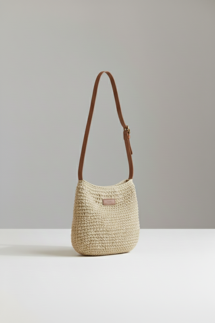 Argenta | Women’s Shoulder Bag with Woven Surface and Long Strap