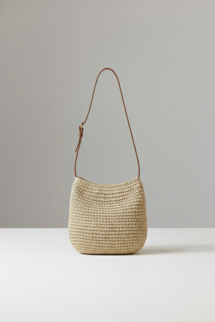 Argenta | Women’s Shoulder Bag with Woven Surface and Long Strap