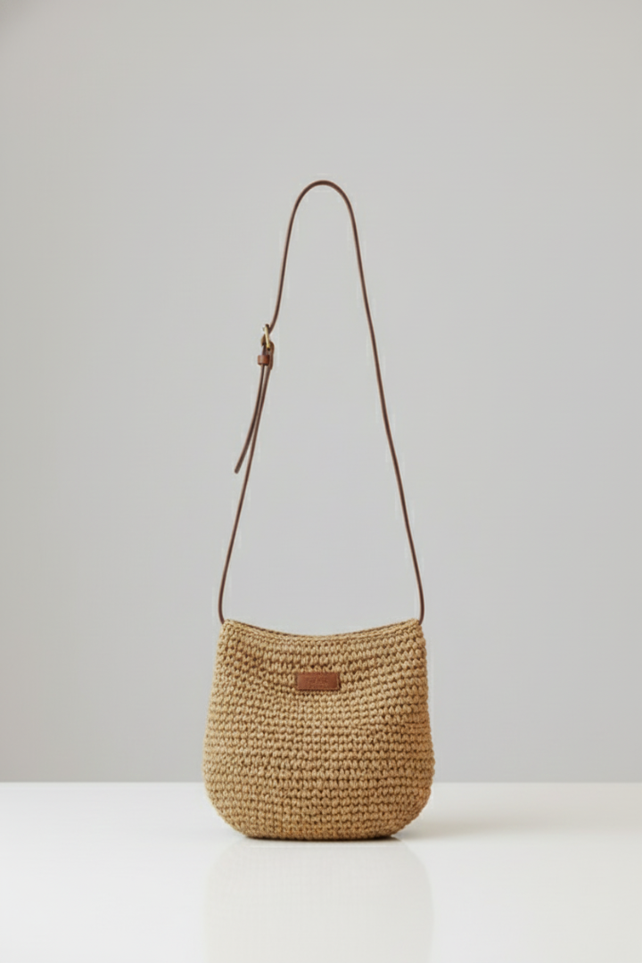 Argenta | Women’s Shoulder Bag with Woven Surface and Long Strap