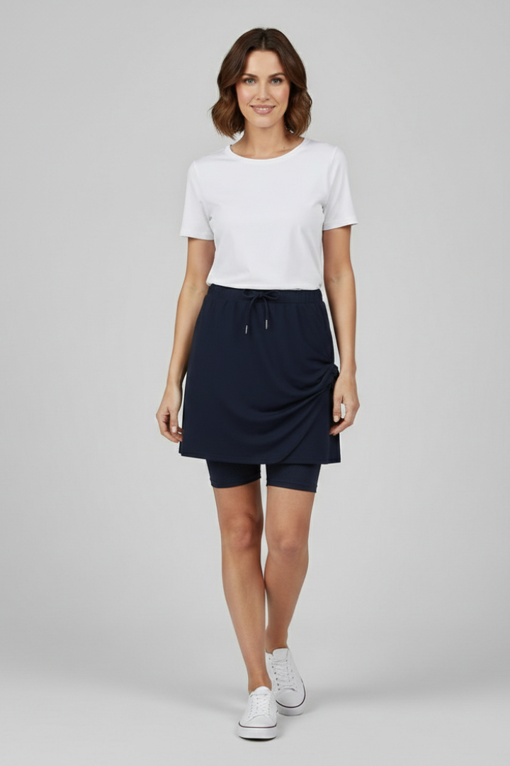 Dame Nederdel med Snøre i taljen og Built-In Shorts
