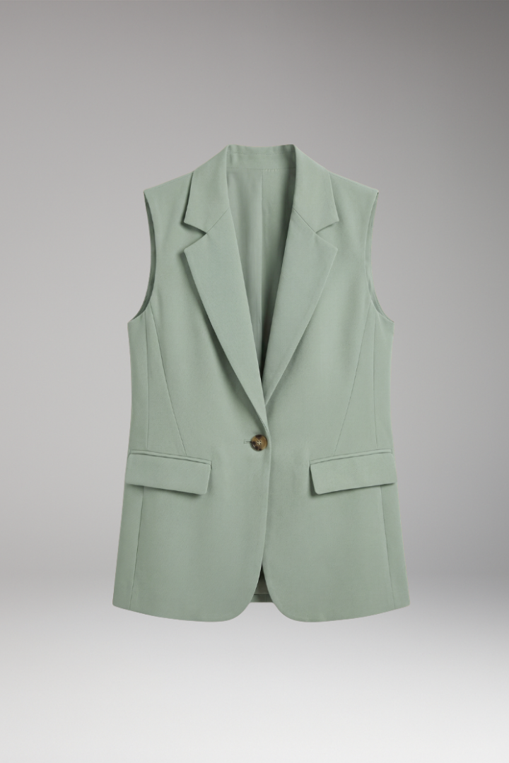 Edwina | Women’s Sleeveless Blazer with Notch Collar and Pockets