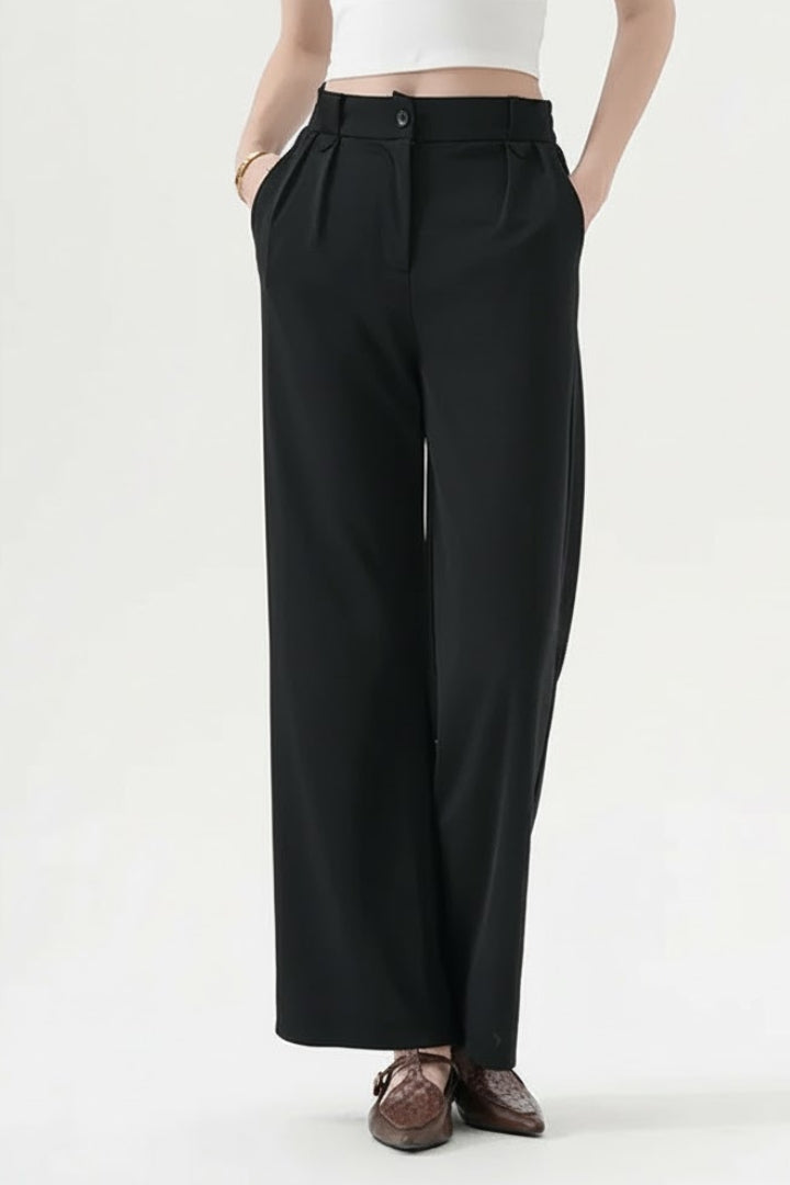 Carlotta | Women’s Straight-Leg Trousers with Pleated Waist and Pockets