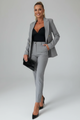 Damen Anzug-Set – Tailliertes Jackett mit Knopfleiste & gerade geschnittene Hose fürs Büro