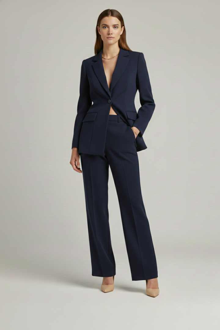Anzug-Set für Damen – Tailliertes Blazer & weite Hose für Büro & festliche Anlässe