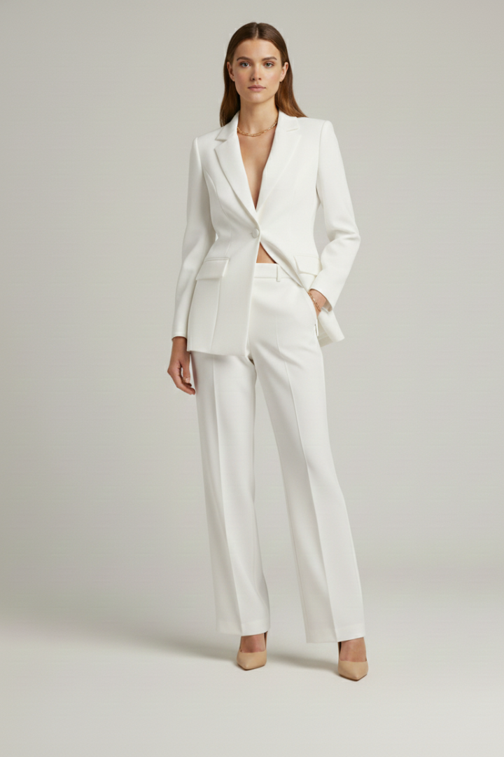 Anzug-Set für Damen – Tailliertes Blazer & weite Hose für Büro & festliche Anlässe
