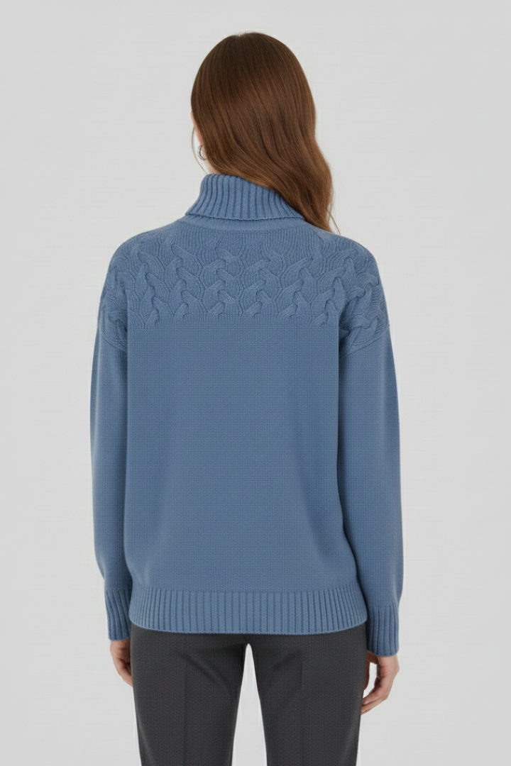 Cyrilla | Women’s Sweater with Turtleneck and Textured Cable Pattern