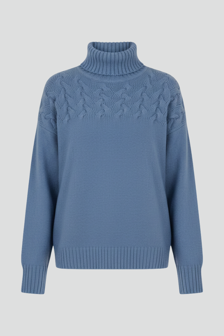 Cyrilla | Women’s Sweater with Turtleneck and Textured Cable Pattern