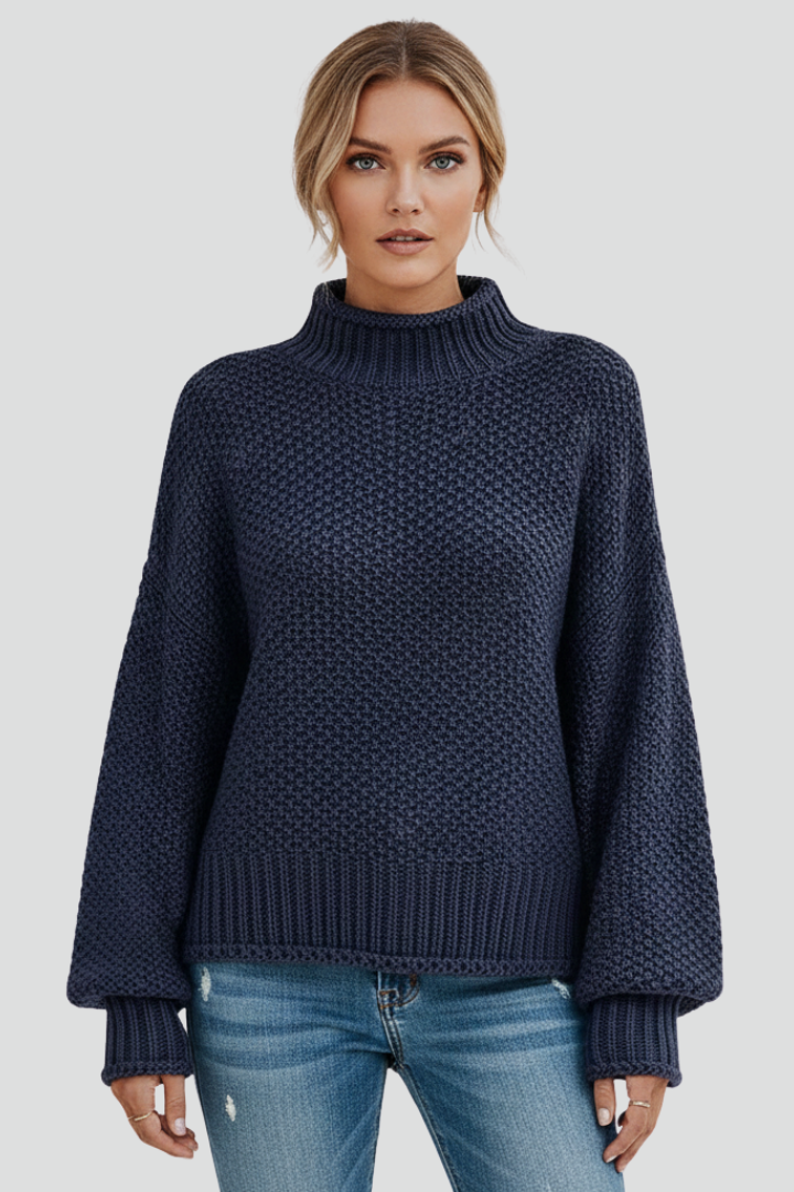 Edna | Women’s Textured Turtleneck Jumper with Long Sleeves