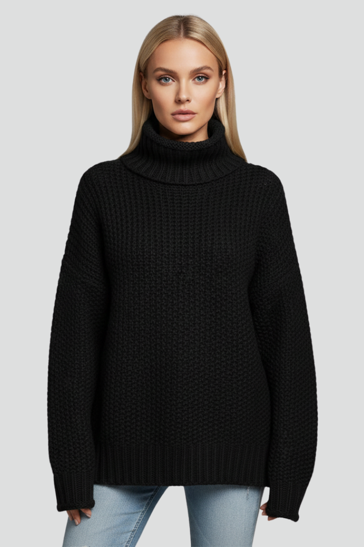 Edna | Women’s Textured Turtleneck Jumper with Long Sleeves