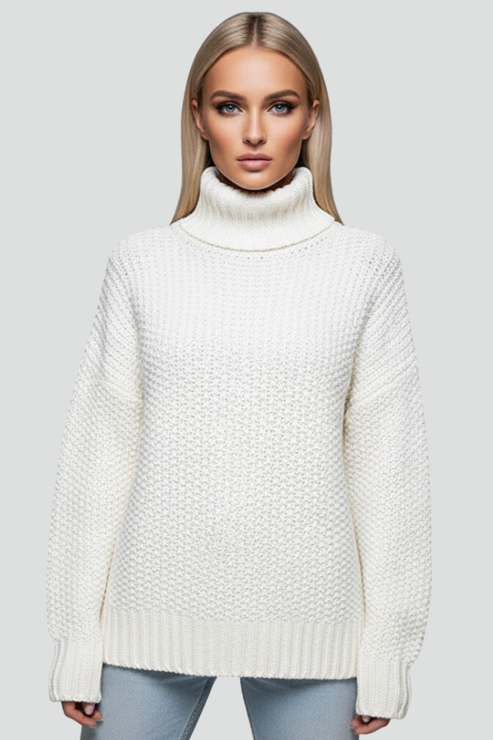 Edna | Women’s Textured Turtleneck Jumper with Long Sleeves