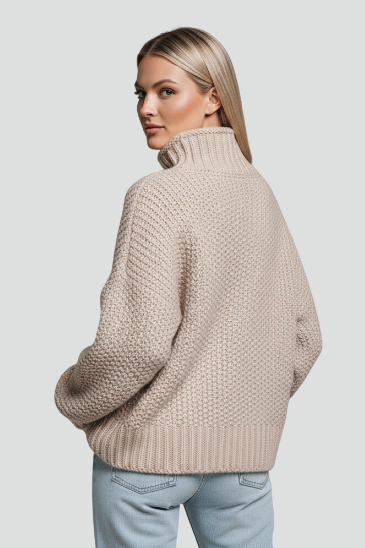 Edna | Women’s Textured Turtleneck Jumper with Long Sleeves