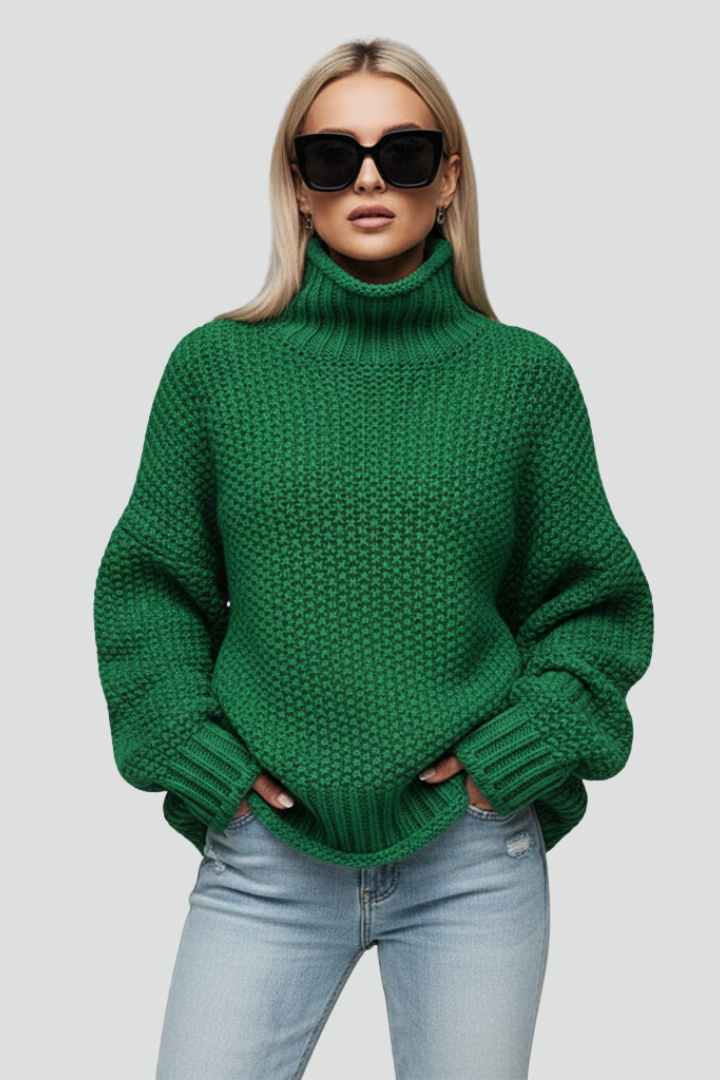 Edna | Women’s Textured Turtleneck Jumper with Long Sleeves
