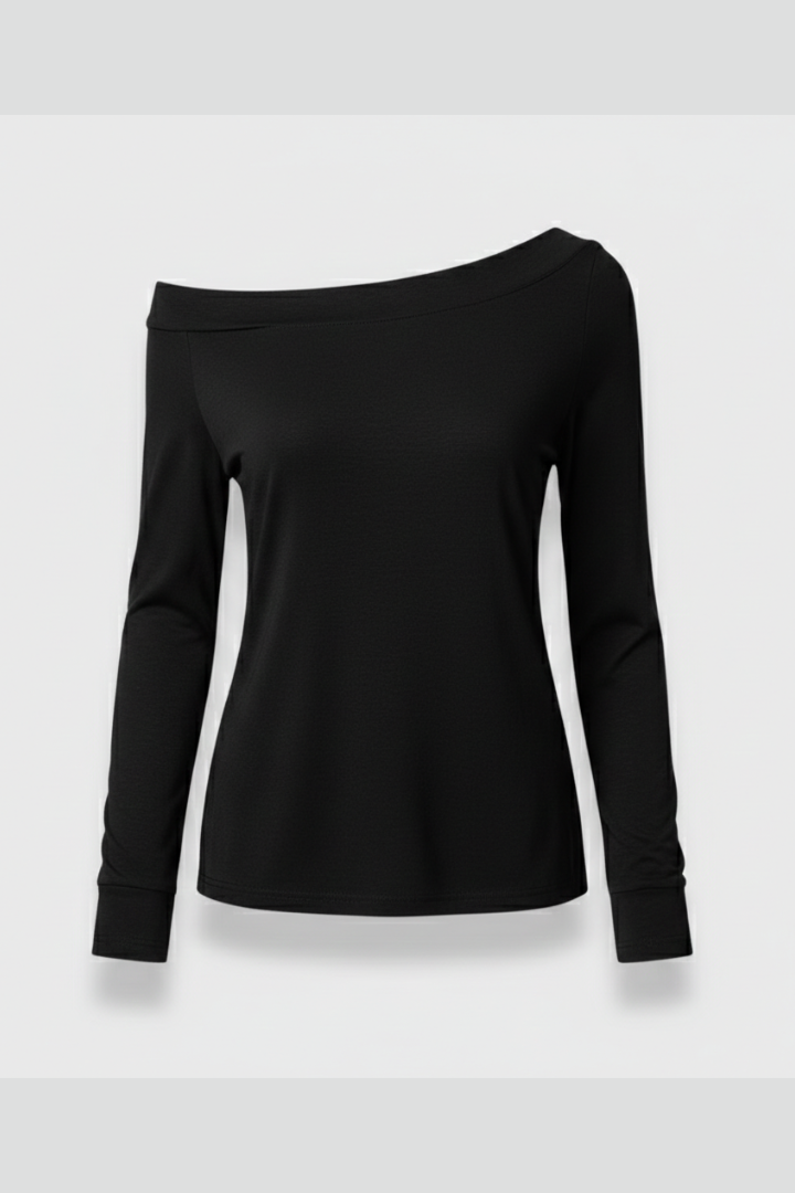 Casilda | Women’s Top with Off-Shoulder Neckline and Long Sleeves