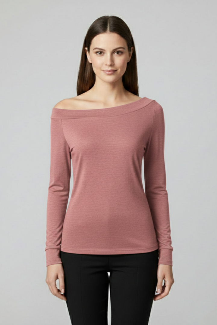 Casilda | Women’s Top with Off-Shoulder Neckline and Long Sleeves