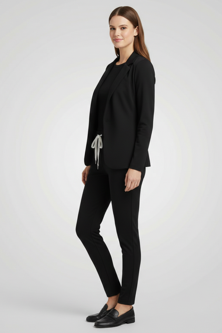 Edith | Women’s Trouser Set with Lapel Collar and Elastic Waistband