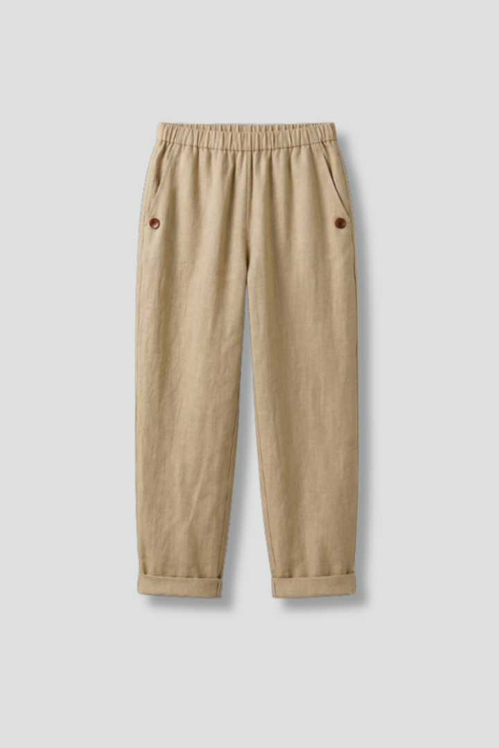 Edlyn | Women’s Trousers with Elastic Waistband and Side Pockets